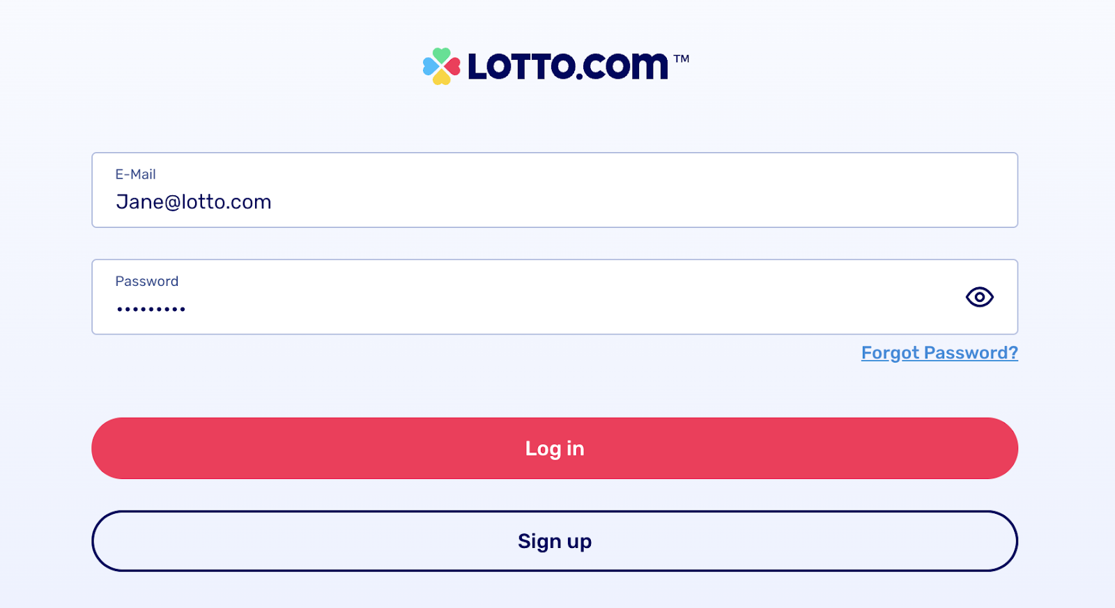 My lotto account sign on sale in